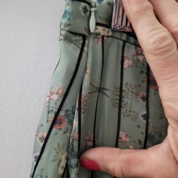 NWT Eva Franco burnout ruffled tiered lined midi - Picture 8 of 8